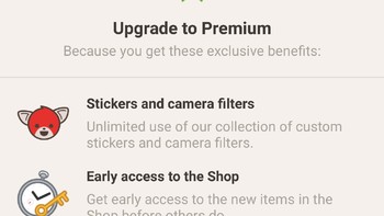 Tak hanya sticker dan filter, Path pun masih menawarkan penggunanya untuk upgrade agar timeline-nya bebas iklan. Foto: Screenshot Path