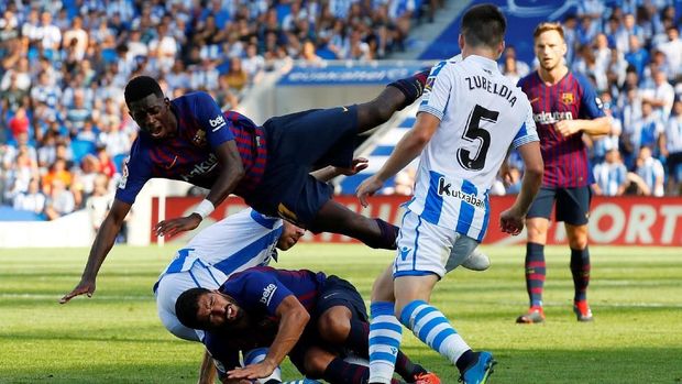 Ousmane Dembele menjadi pahlawan Barcelona atas Sociedad.