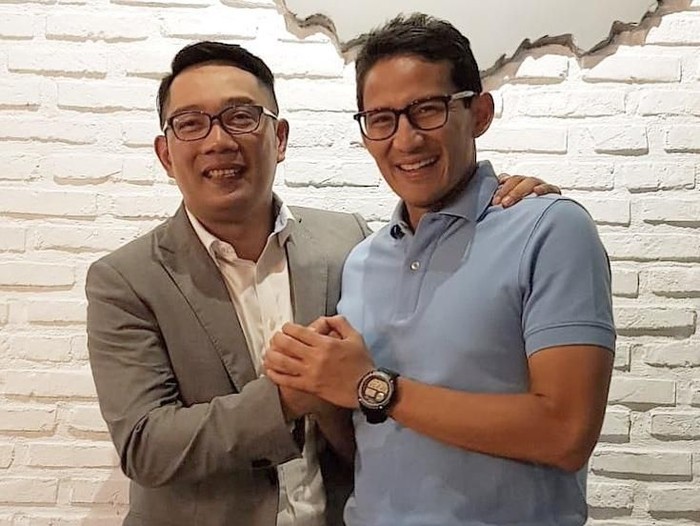 Sandiaga Uno gantian mengunggah foto bareng Ridwan Kamil.