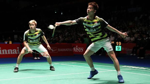 Marcus Fernaldi Gideon/Kevin Sanjaya Sukamuljo kalah di final Denmark Terbuka 2017.