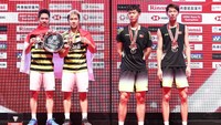 Kevin/Marcus menjadi juara setelah mengalahkan Li Junhui/Liu Yuchen. Istimewa/Humas PBSI.
