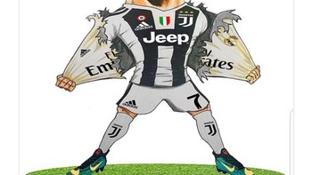 Berselang 15 menit dari gol pertamanya, CR7 bikin gol lagi buat Juventus. Gol itu bak membuatnya sudah benar-benar meninggalkan masa lalunya bersama Real Madrid. (Foto: Twitter)