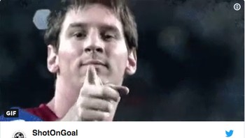 Meme ini pun memunculkan gambar bintang Barca Lionel Messi untuk mengejek Madrid dengan hasil serinya. (Foto: Twitter)
