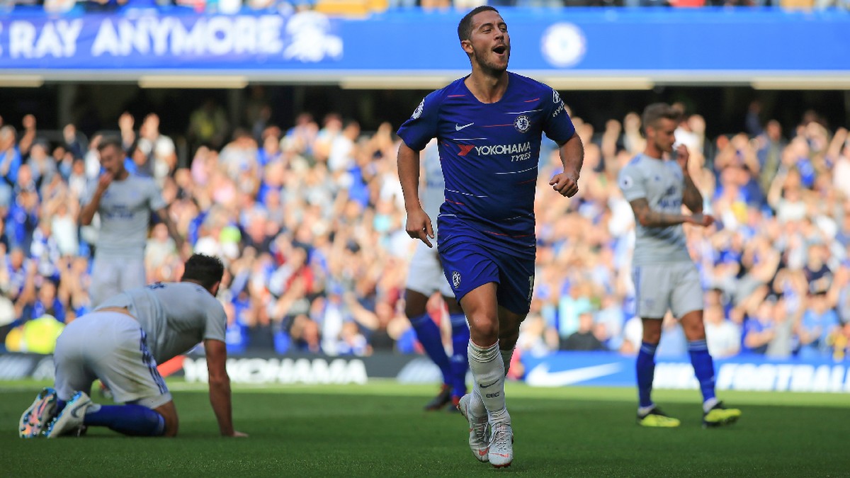 Eden Hazard tampil mengilap di awal musim 2018/2019. (Foto: Marc Atkins/Getty Images)