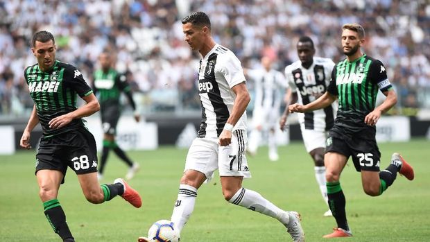 Cristiano Ronaldo akhirnya bisa memecah kebuntuan pada laga lawan Sassuolo.