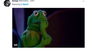 Kermit sampai ikutan sedih dengar kabar Path mau tutup. (Foto: Twitter)