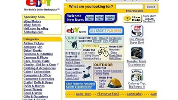 Situs eBay pada 2002. Foto: instagram.com/webdesignmuseum/