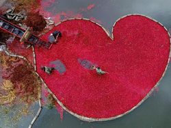 Pulau Hati, Liukan Jalan Tol, dan Foto Unik Lain dari Udara