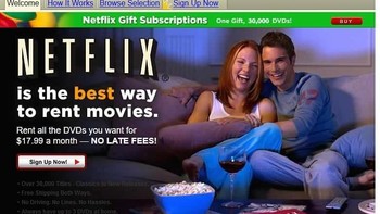 Situs Netflix pada 2004. Foto: instagram.com/webdesignmuseum/