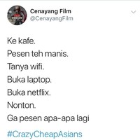 Duh kelakuan siapa nih yang suka pergi ke cafe hanya untuk pesan teh manis dan kemudian berlama-lama menikmati wifi-nya.Foto: Twitter