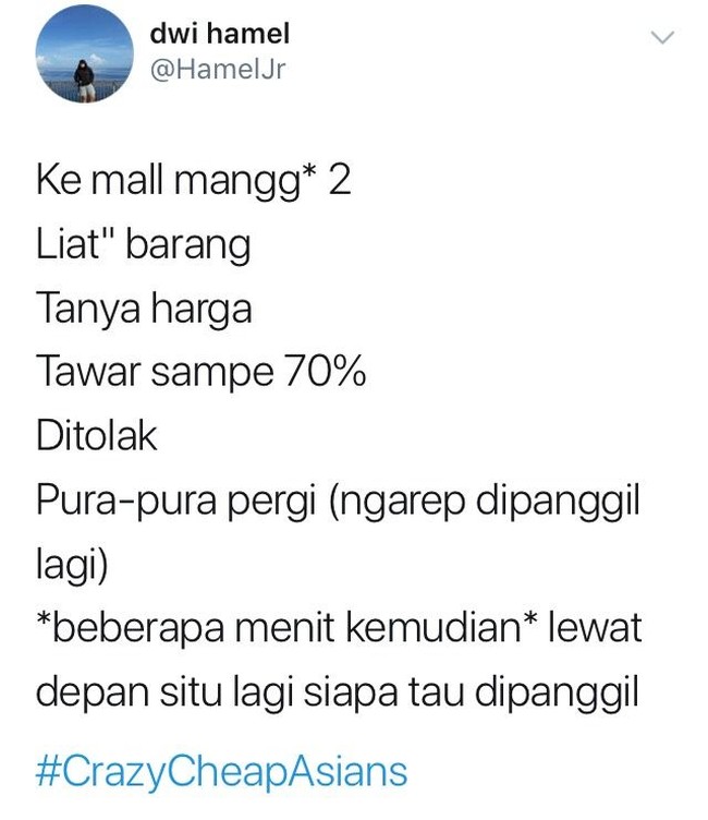 Trik jitu biar barang yang kamu inginkan bisa didapat dengan harga murah. Foto: Twitter