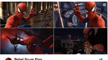 Satu lagi aksi selfie Spiderman berkat photo mode di game PS4 tersebut. (Foto: Internet)