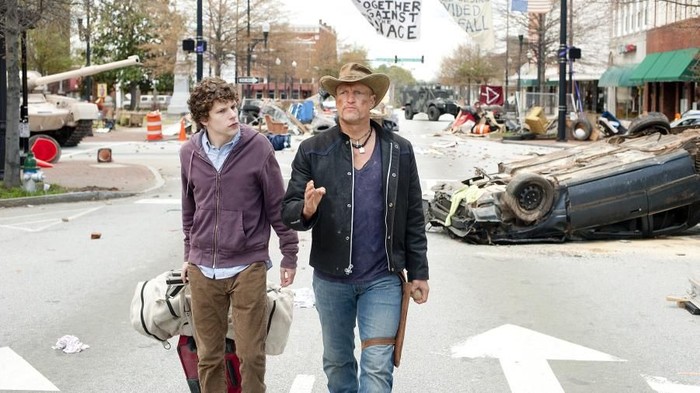 Jesse Eisenberg (left) and Woody Harrelson star in Columbia Pictures comedy ZOMBIELAND.