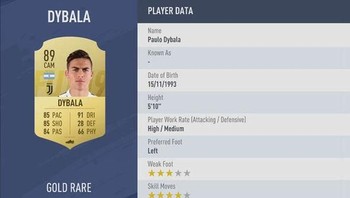 2. Paulo Dybala dari Juventus memiliki rating 89 di FIFA 19. (Foto: EA Sports)
