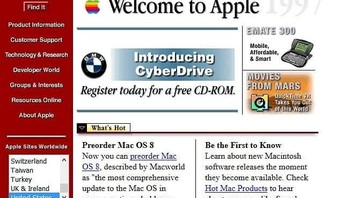 Situs Apple pada 1997. Foto: instagram.com/webdesignmuseum/