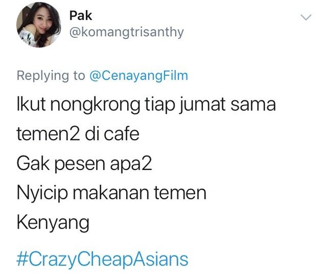 Tak ingin boros pengeluaran jadi setiap pergi bareng teman-teman, minta makanan mereka dan akhirnya kenyang. Foto: Twitter