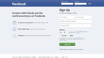 Situs Facebook pada 2018. Foto: instagram.com/webdesignmuseum/