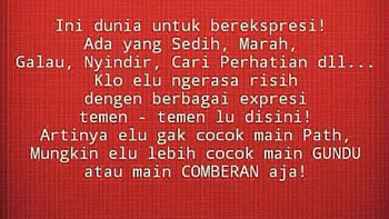 Begini kalau pengguna mau main Path. (Foto: Internet)