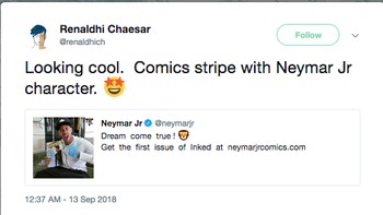 Ada fans yang menyambut dengan gembira kelahiran komik Neymar tersebut. (Foto: Twitter)