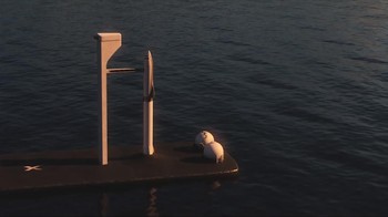 Berbeda dengan roket SpaceX terdahulu, launch pad yang digunakan berada di atas air. Foto: SpaceX