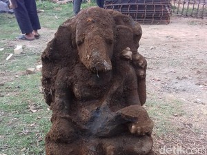 Arca Ganesha Ditemukan di Hulu Sungai Serayu di Kawasan Dieng