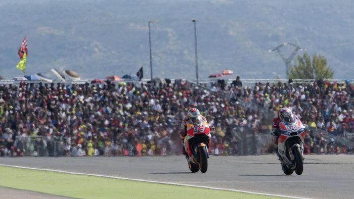 Balap MotoGP Aragon 2017. (Foto: Mirco Lazzari gp/Getty Images) Balap MotoGP Aragon 2017. (Foto: Mirco Lazzari gp/Getty Images)