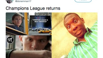 Malam ini Liga Champions mulai bergulir lagi. Indera laba-laba Peter Parker sampai aktif lho. (Foto: Twitter)