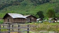 Malam menjelang, rumah-rumah Kaki Seribu mulai mengebul mengeluarkan asap pekat dari sela-sela atapnya. Orang dari Suku Arfak membakar kayu di dalam rumah (Masaul/detikTravel)  