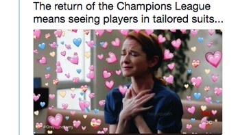 Kaum Hawa mungkin ikut tak sabar menantikan Liga Champions. Melihat cowok-cowok tampan dalam balutan setelan necis disebut jadi salah satu alasan. (Foto: Twitter)