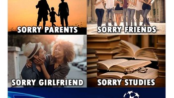 Ada Liga Champions lagi, segala urusan lain pun dilupakan; entah itu keluarga maupun pacar. (Foto: Twitter)