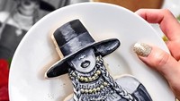 Liz Joy menciptakan potret karakter selebriti pada cookiesnya. Salah satunya ialah karakter penyanyi bersuara merdu, Beyonce. Foto: instagram @inspiredtotaste