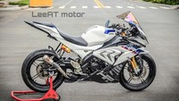 Harus diakui bahwa hasil modifikasi Yamaha R15 menjadi ala BMW HP4 Race ini cukup detail dan presisi. Foto: Dok. LeeAT Motor