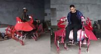 Kreatif! Petani Asal China Ini Buat Kendaraan Bentuk Kepiting
