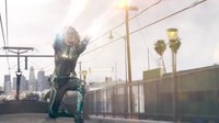 Selain bisa terbang, dalam video itu Captain Marvel bisa menembakkan sinar laser dari tangannya. (YouTube/Marvel Entertainment)