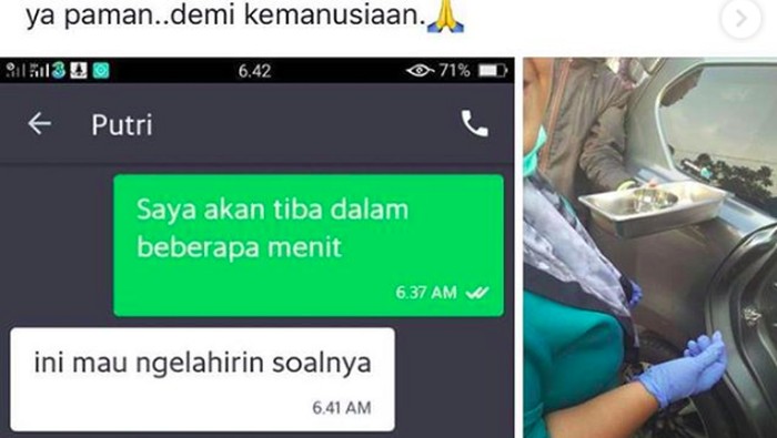 Kisah driver online membantu penumpang yang mau melahirkan. Foto: Instagram Kisah driver online membantu penumpang yang mau melahirkan. Foto: Instagram