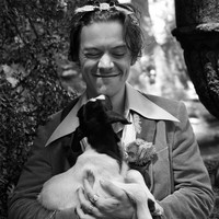 Harry Styles pemotretan ditemani beberapa model tak biasa. Bukan manusia, melainkan hewan seperti babi dan anak kambing. Foto: Dok. Gucci