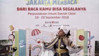 Pemerintah Provinsi DKI Jakarta menggelar sebuah acara bertema Hari Anak Jakarta Membaca di Perpustakaan Umum Daerah Cikini, Jakarta, Rabu (19/9/2018).