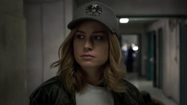 Brie Larson sebagai Carol Danvers sang Captain Marvel.