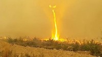 Begini bentuk tornado api. Ketinggianya mencapai beberapa meter. INSTAGRAM @MAR.LOWSKY/via REUTERS.