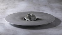 Salah satu signature dishnya adalah menu bernama Grey. Siapa sangka menu warna abu-abu ini adalah olahan ikan dan daging. Keren ya, seperti menyatu dengan warna piringnya. Foto: instagram yusuke namai