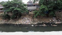 Sampah tersebut berserakan di pinggir sungai.