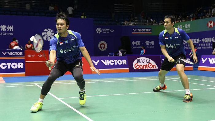 Ganda putra Hendra/Ahsan terhenti di babak kedua China Terbuka 2018. (Foto: Tim Humas dan Media PP PBSI) Ganda putra Hendra/Ahsan terhenti di babak kedua China Terbuka 2018. (Foto: Tim Humas dan Media PP PBSI)