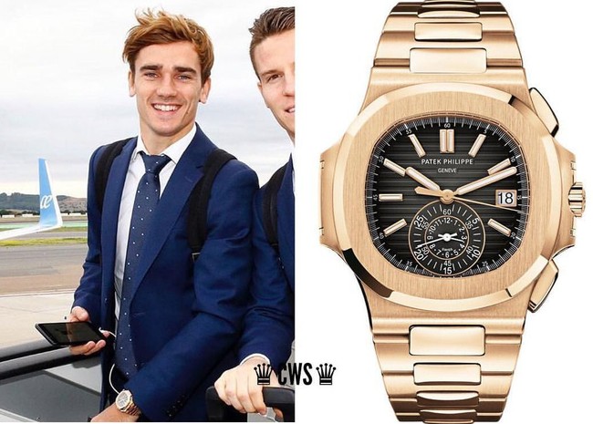 Si ganteng Antoine Griezmann pernah tertangkap kamera dengan jam tangan mewahnya. Pemain sepakbola Prancis itu terlihat memakai jam tangan mewah Patek Philippe Nautilus berwarna rose gold yang harganya mencapai 67.500 poundsterling atau sekitar Rp 1,3 miliar. (Foto: Instagram @celebwatchspotter)