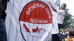 Gaya Para Relawan Jokowi di Tugu Proklamasi