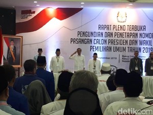 Jokowi Nomor Urut 1, Prabowo Nomor 2 di Pilpres 2019