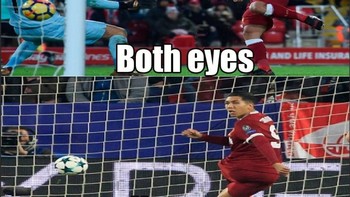 Kini Firmino sudah berhasil membuat gol tanpa mata, dua mata, dan satu mata. Foto: Twitter/Brazil_newZ