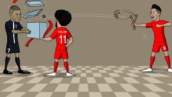 Kekuatan satu matanya itu menutupi permainan buruk Mohamed Salah kala itu. Foto: Instagram/brfootball