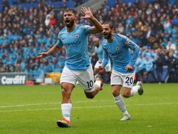 Sergio Aguero (Manchester City). Aguero menegaskan diri sebagai salah satu finisher terbaik di Liga Inggris. Di laga melawan Cardiff, Aguero mencetak gol ke-205 dalam 300 penampilannya bersama City. Foto: Andrew Boyers/REUTERS