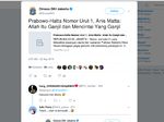 Twitter Dinsos DKI Posting Berita 2014, Prabowo-Hatta Nomor Urut 1