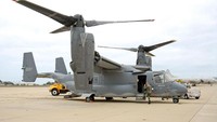 V-22 Osprey ini seharga US$ 118 juta (Rp 1,7 triliun), diliengkapi teknologi tiltrotor yang memungkinkannya berfungsi baik sebagai pesawat dan helikopter. Istimewa/financesonline.